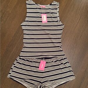 Edikted Black and White Striped Tank Top